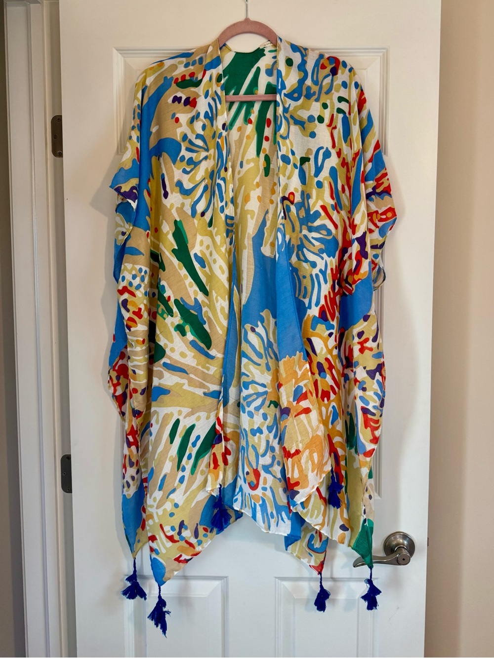 Do everything in love Multicolor Floral Swim Coverup - Blue, Green, Yellow OS